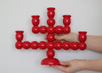 Swedish Mid Century  Five-Arm  Bobbin Candelabra