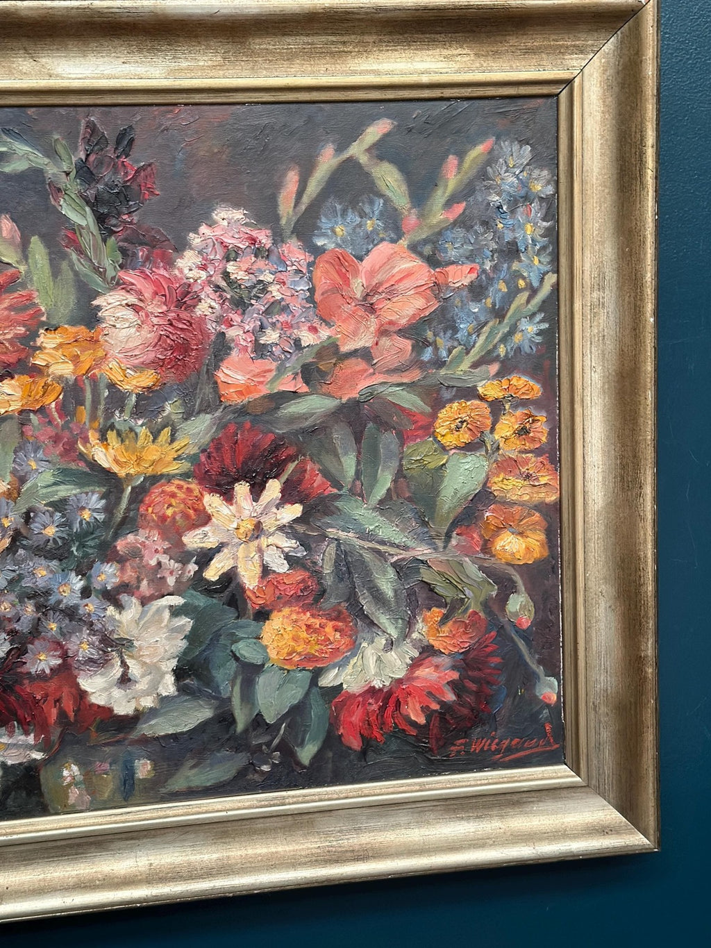 “Still Life with Flowers” by F. Wiegand