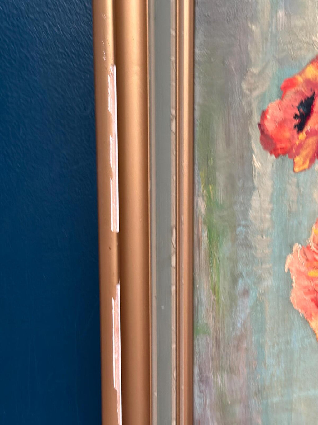 “Red Poppies in Blue Vase” by C. Horst