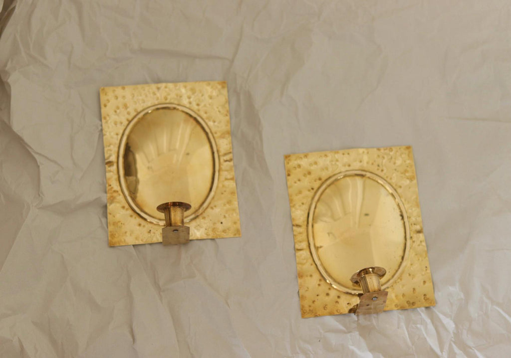 Pair Of  Swedish Brass Sconces