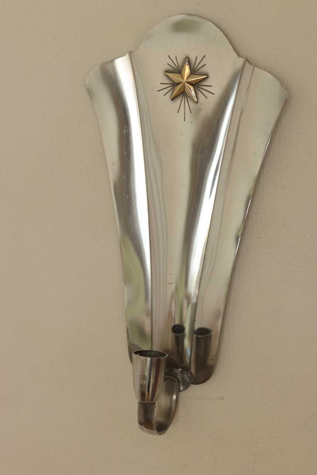 Pair Of Mid Century Swedish Pewter Sconces by GAB Sweden 1930s