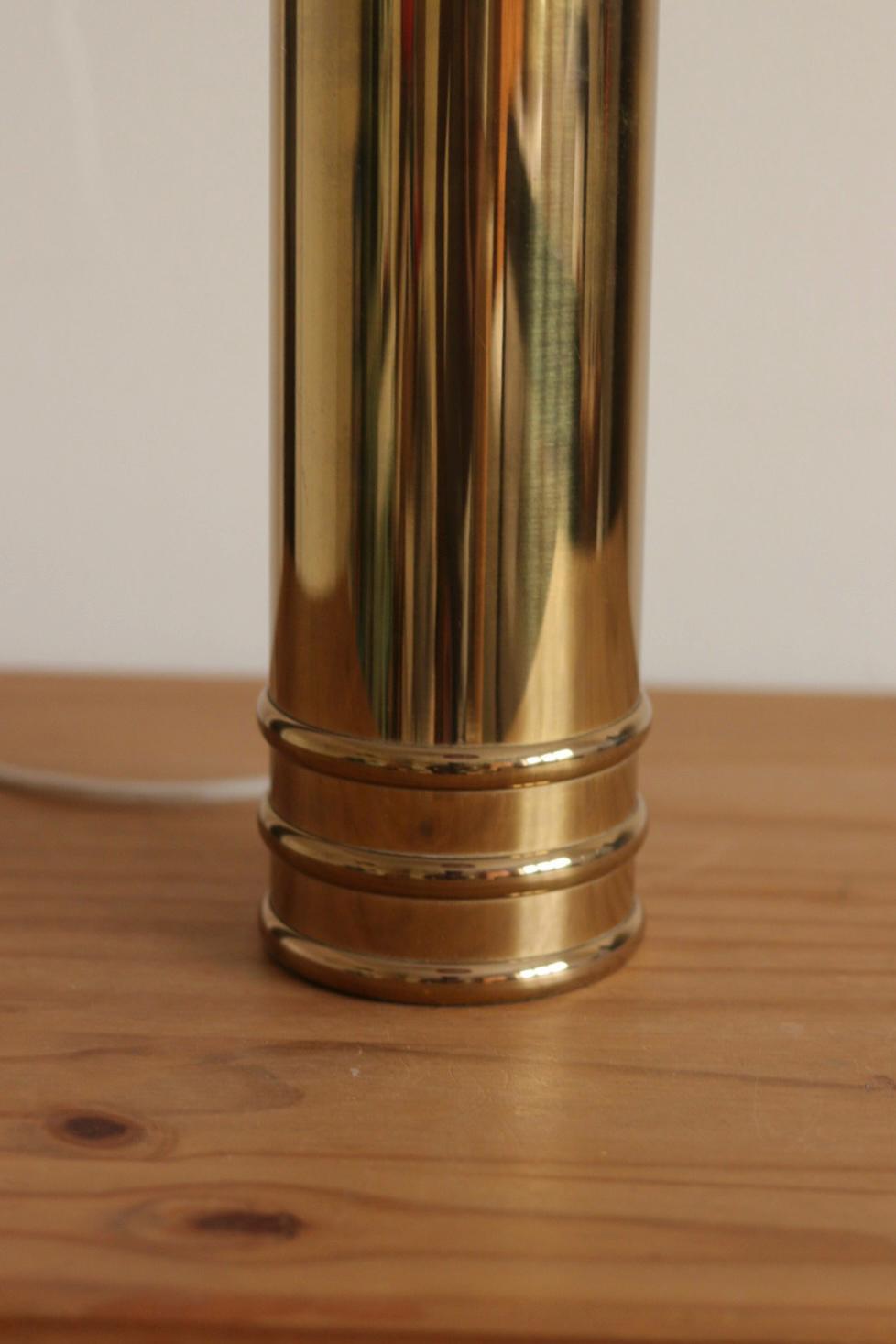 1960's Mid Century Swedish Large Brass Table Lamp by  Bergbom, Model B 010