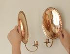 Pair of Swedish Copper Oval Wall Sconces