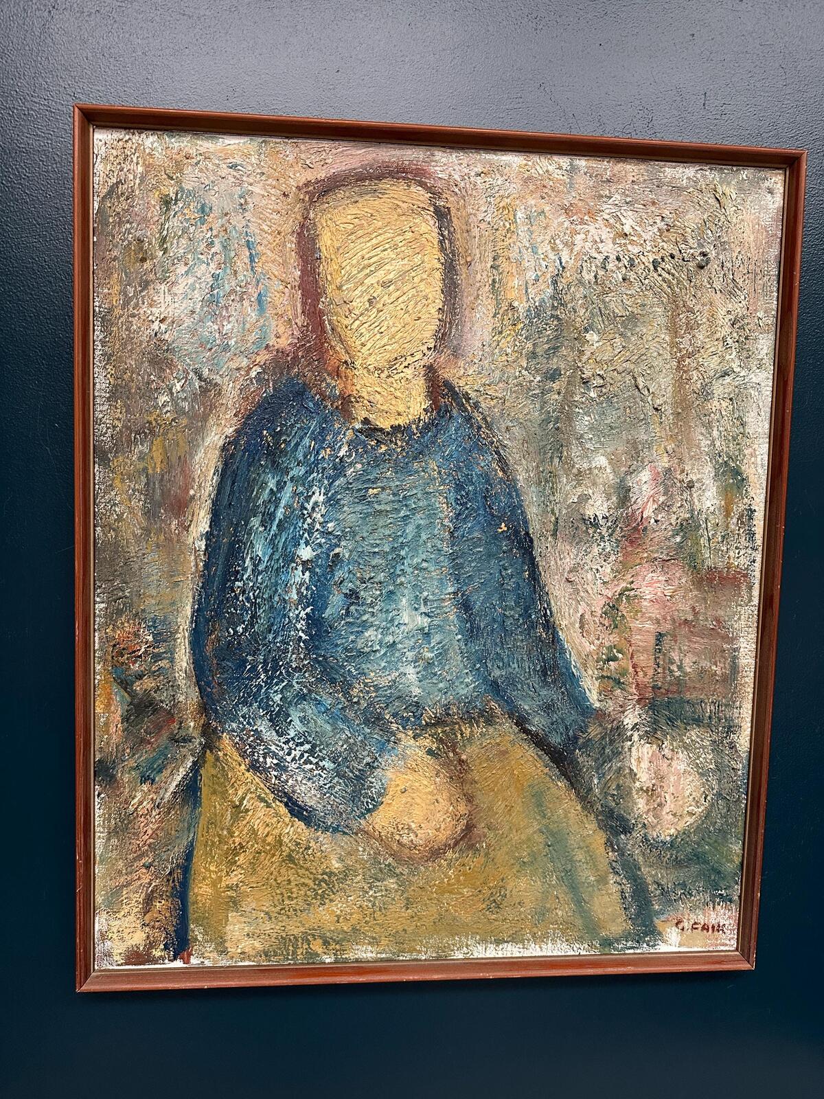“Kvinna i blått” by Gösta Falck