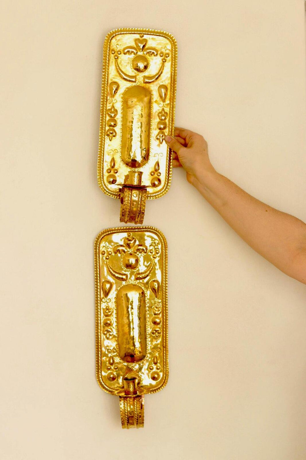 Pair Of Mid Century Swedish Brass Sconces