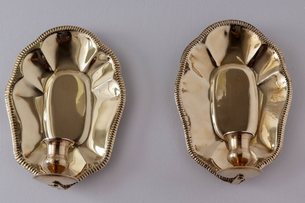 Pair Of Mid-Century Swedish Brass Sconces