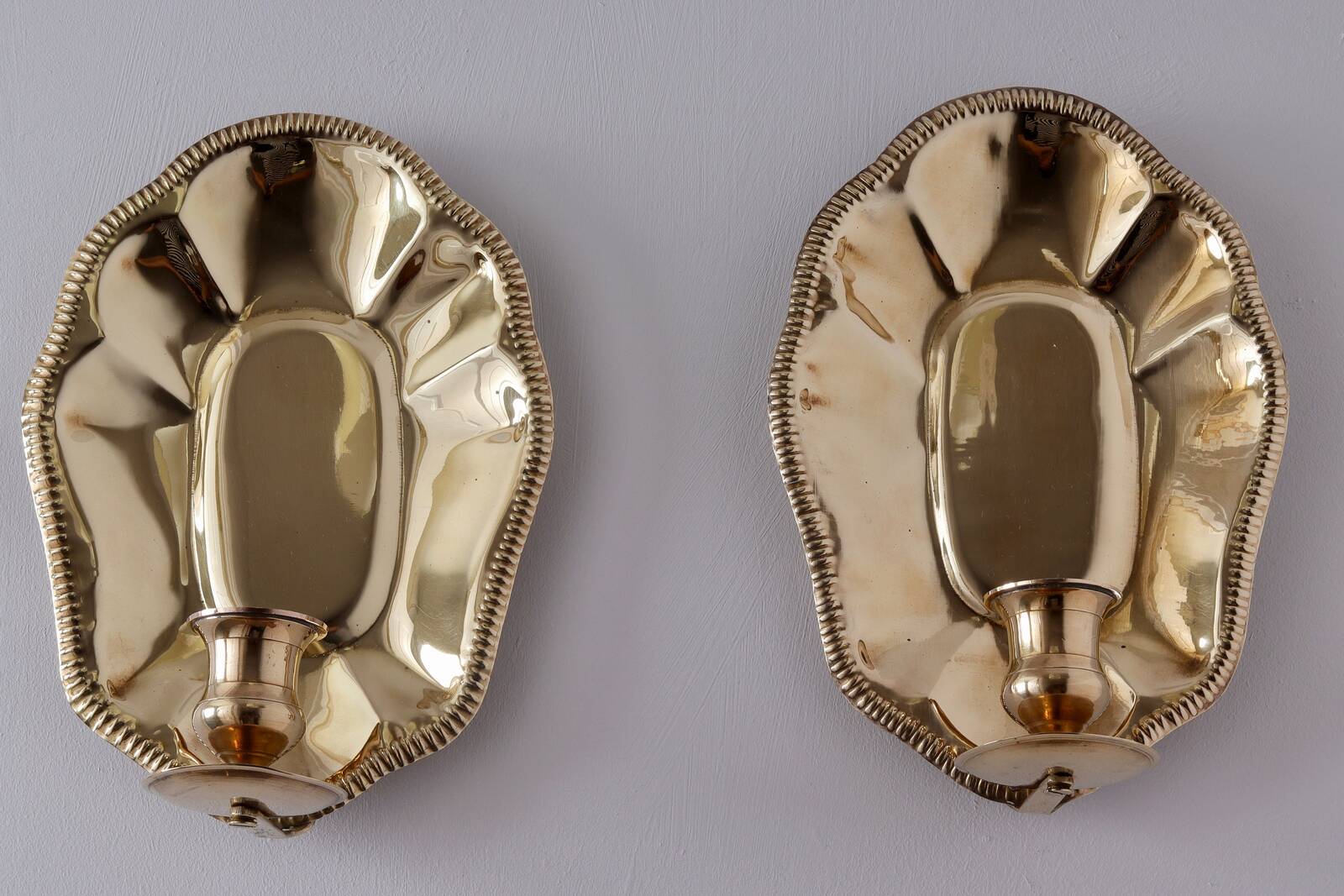 Pair Of Mid-Century Swedish Brass Sconces