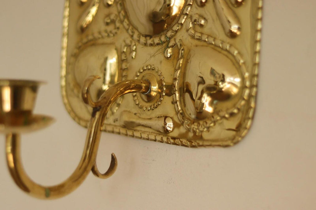 Pair Of Baroque Style Swedish Brass Sconces