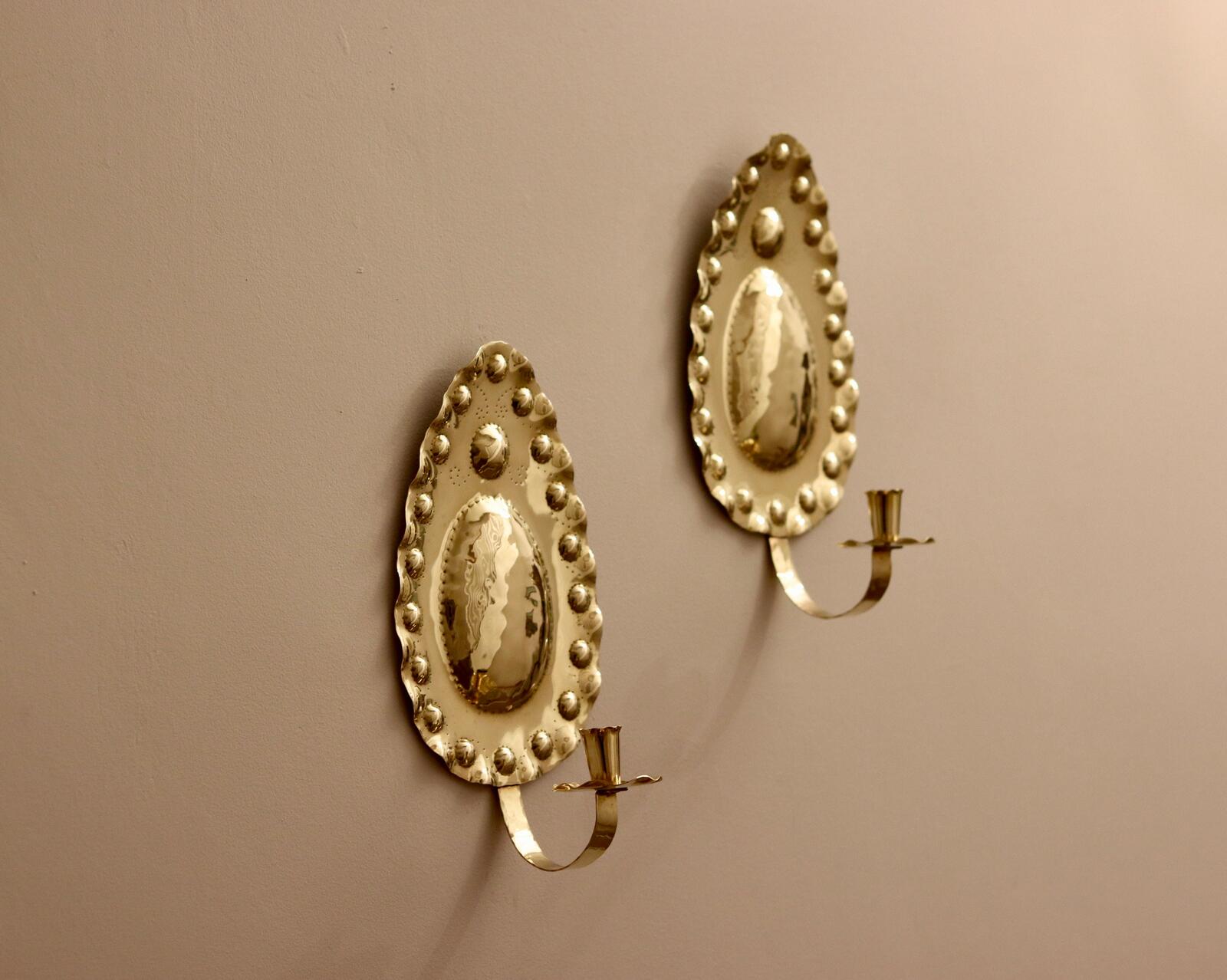 Mid-Century Brass Swedish Sconces