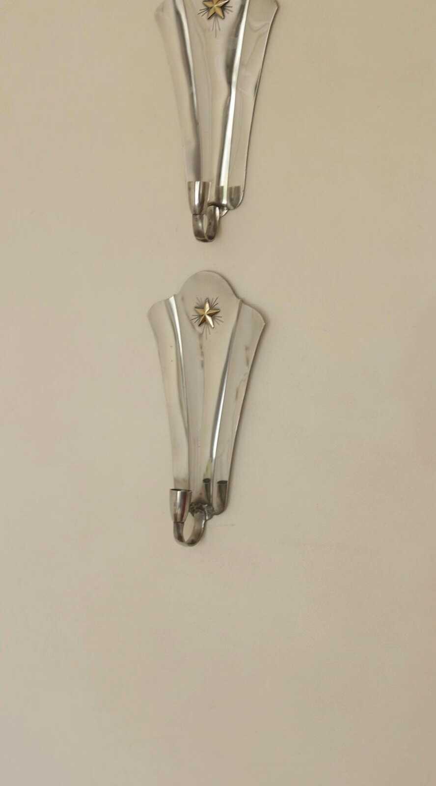 Pair Of Mid Century Swedish Pewter Sconces by GAB Sweden 1930s