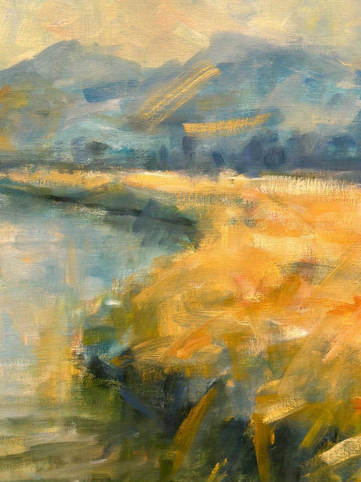 River Landscape with Mountains