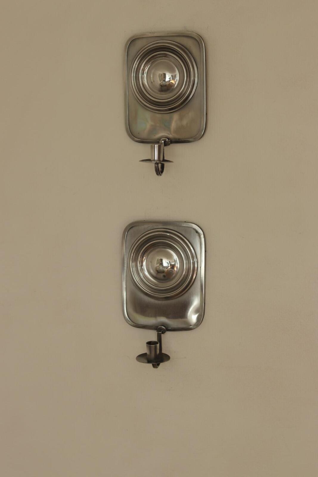 Pair Of Swedish Pewter Sconces By Svenskt - Tenn