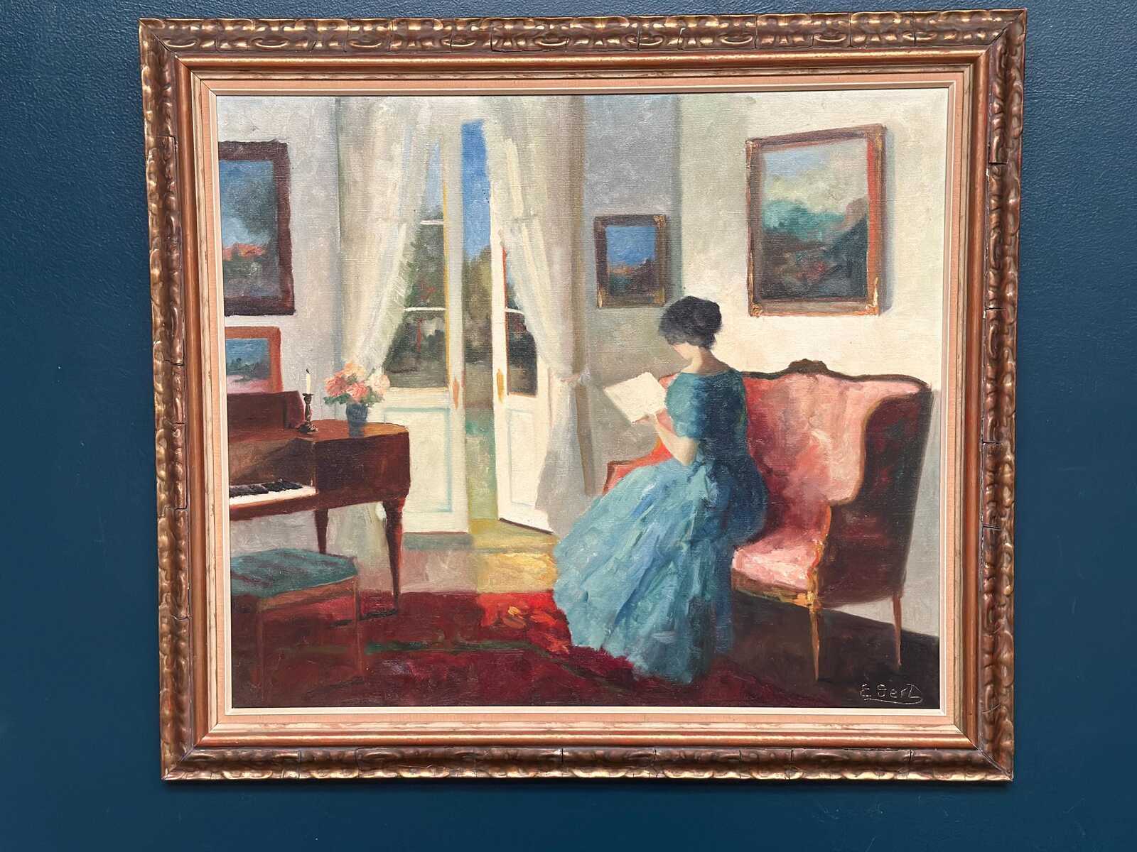 “Interior with Woman” by Edit Gert (1906–1983)