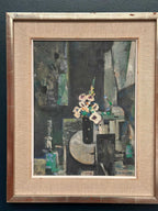 “White Blossom in Black Vase” by Edvin Ollers