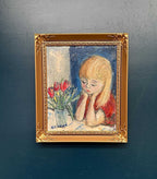 “Girl in Thought with Tulips” by Alf Forslund