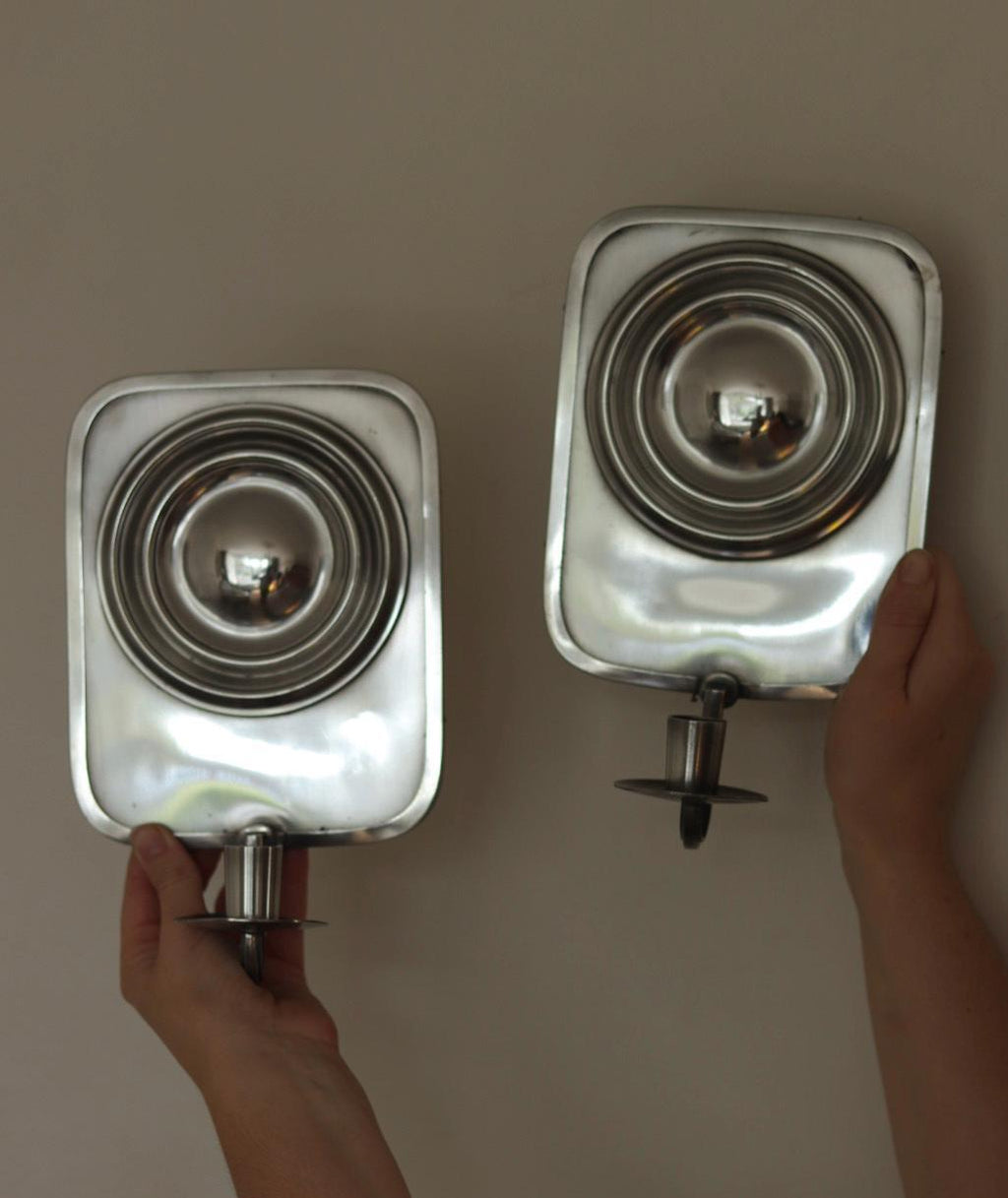 Pair Of Swedish Pewter Sconces By Svenskt - Tenn