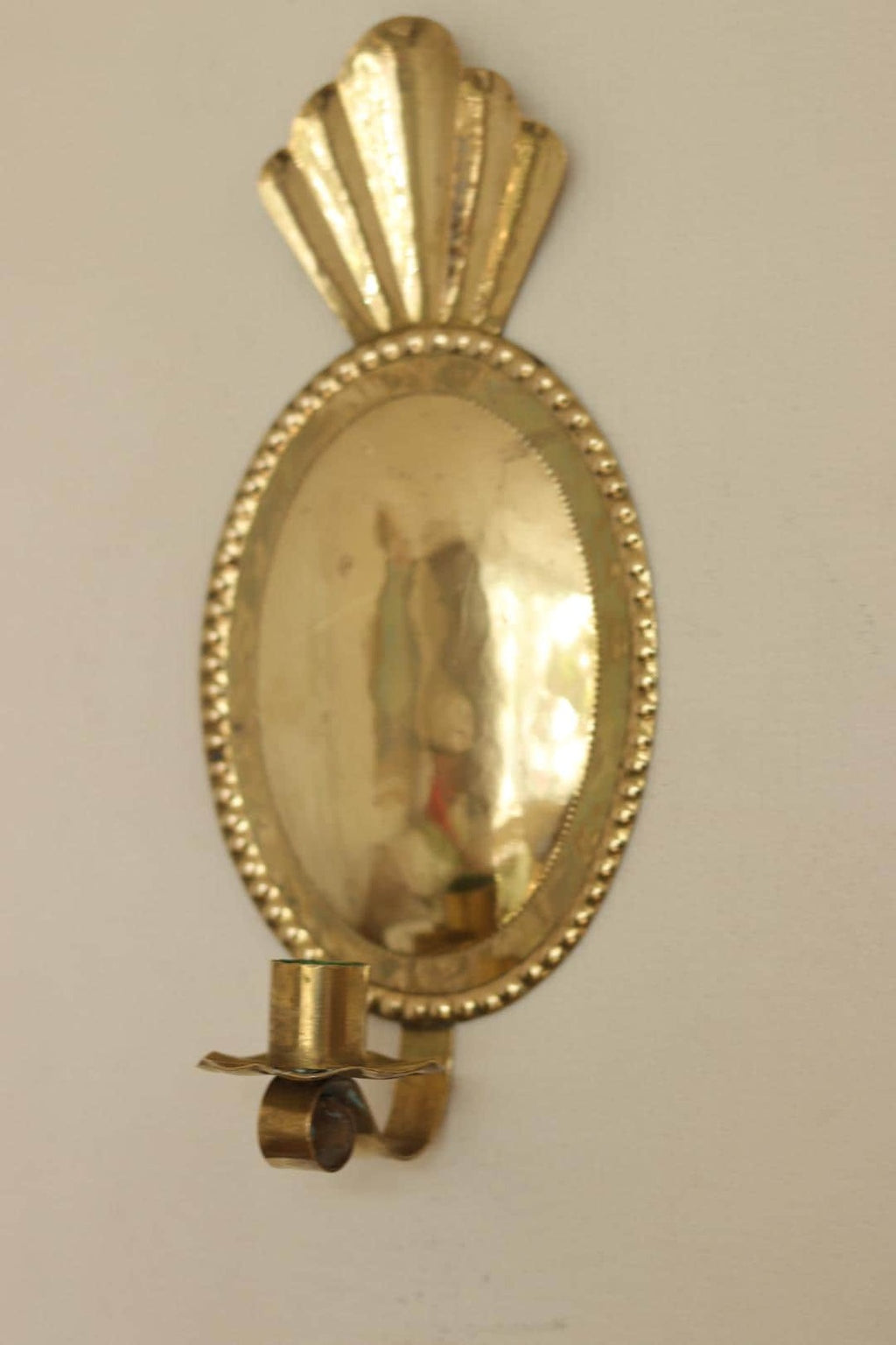Pair Of Mid Century Swedish Brass Sconces Dated 1944