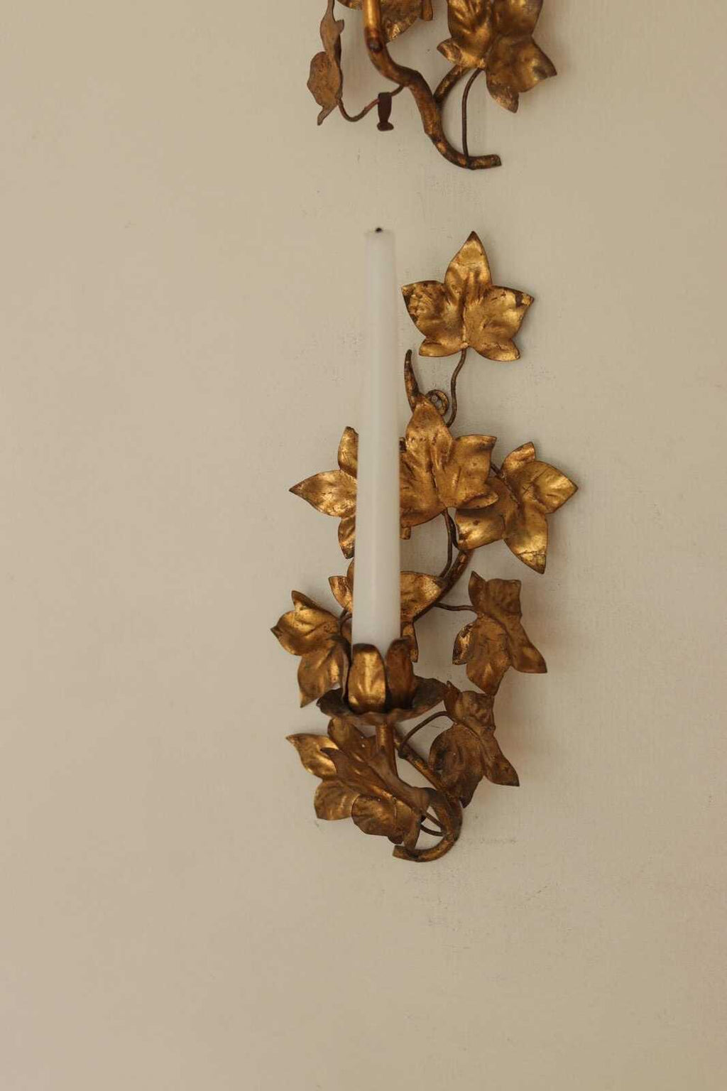 Pair of Mid-Century Italian Gilded Sconces By Florentia