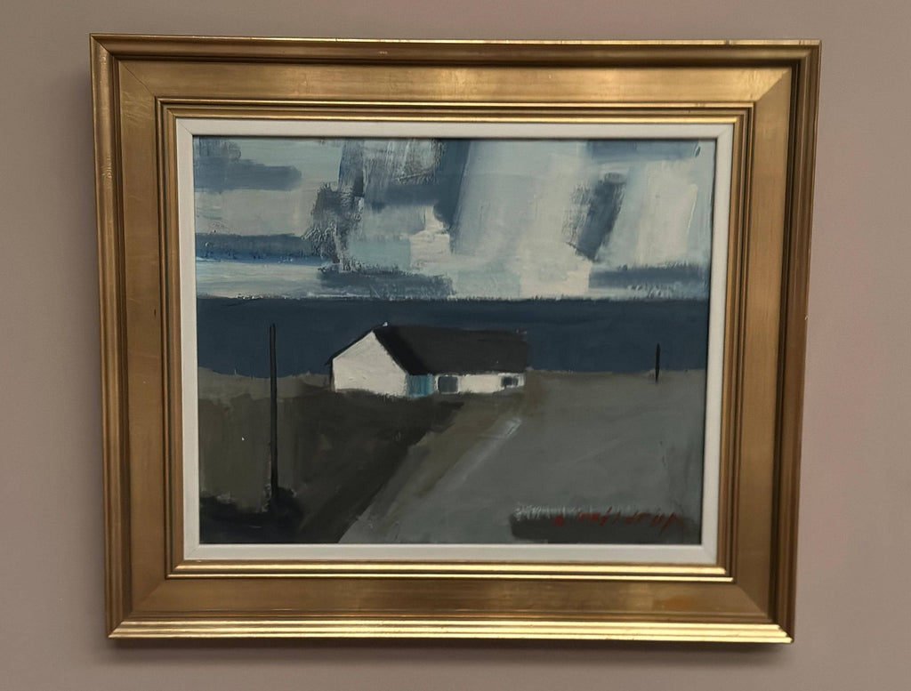 “Coastal Motif with Houses” by Egon Møldrup