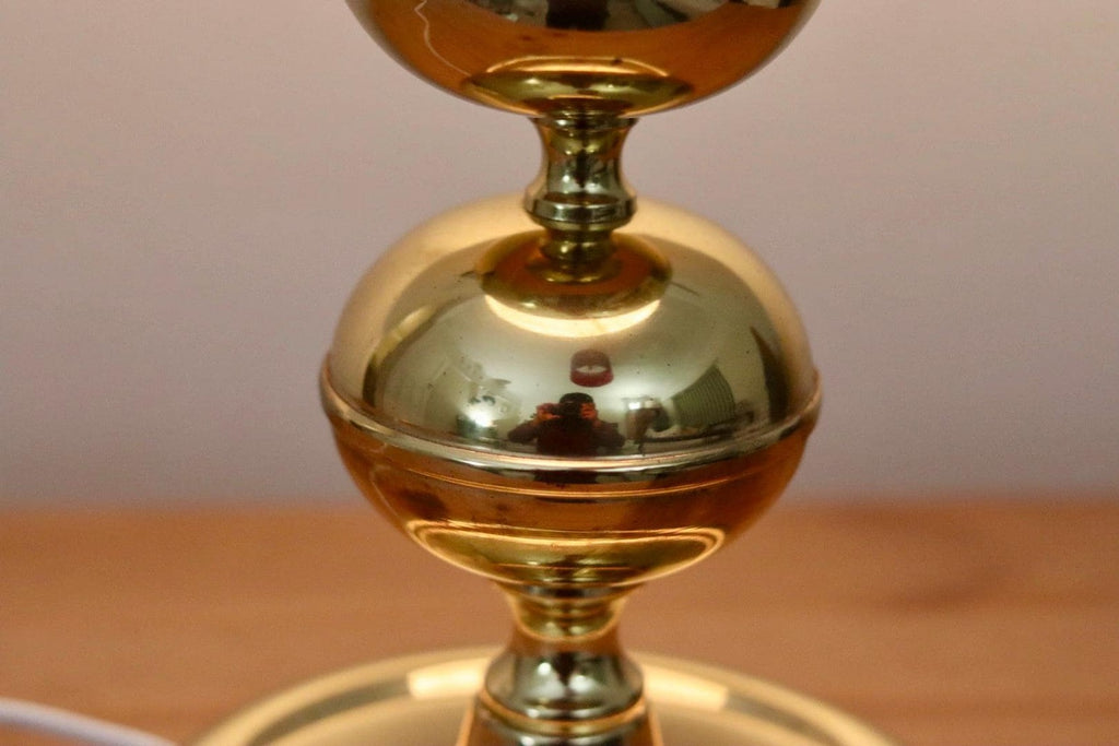 Tall Swedish Brass Bobbin lamp by Borens Borås