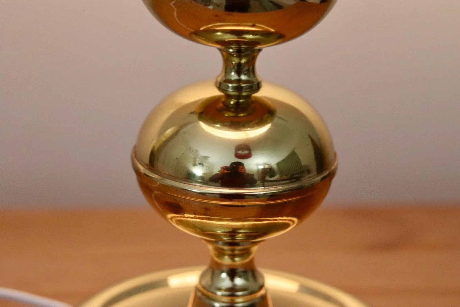 Tall Swedish Brass Bobbin lamp by Borens Borås
