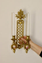 Pair Of Vintage French Brass Sconces