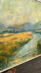 River Landscape with Mountains