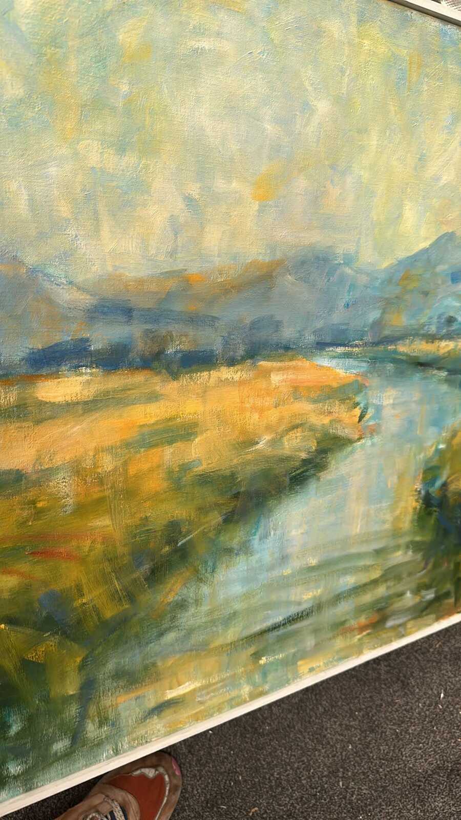 River Landscape with Mountains