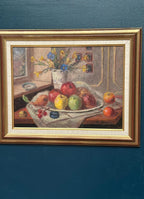 “Still Life with Vase and Fruits” by Christian Rhode