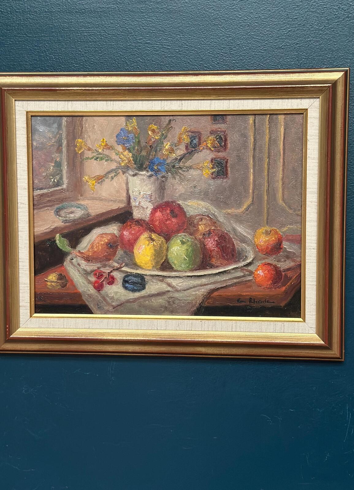 “Still Life with Vase and Fruits” by Christian Rhode