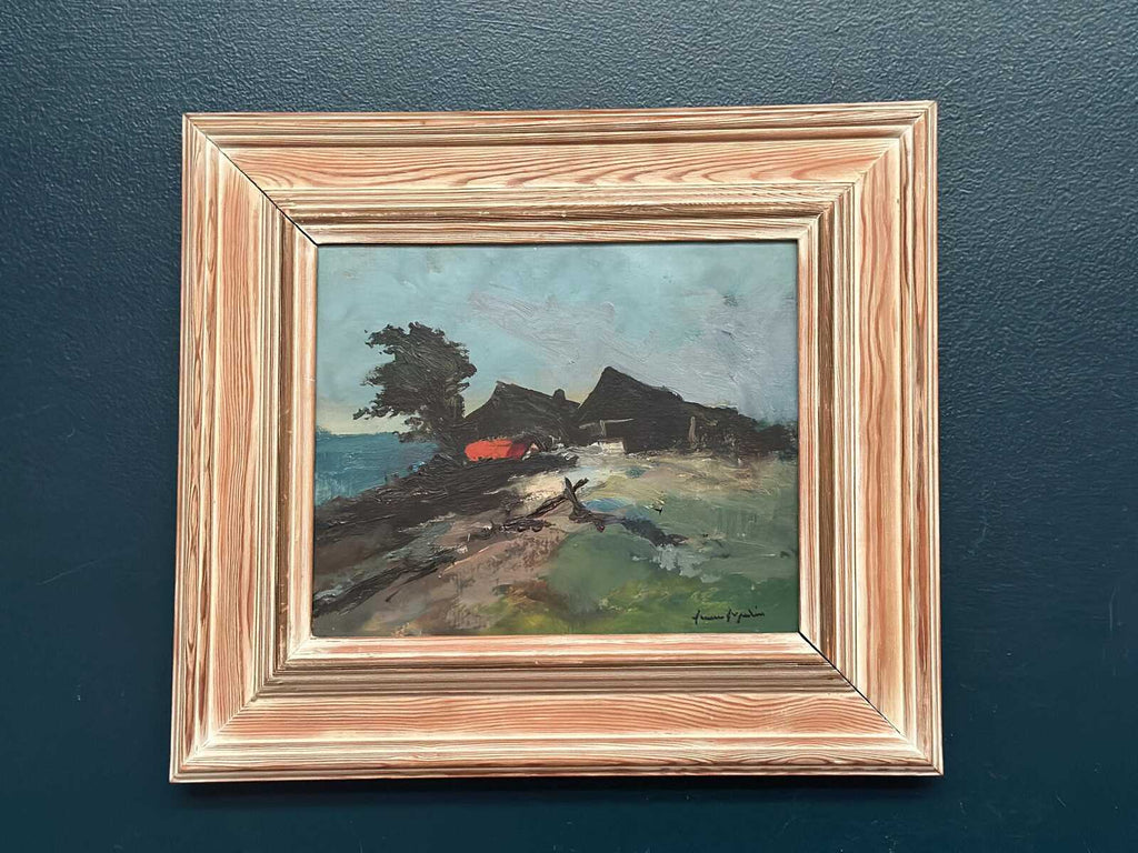 “Coastal Landscape with Cottage” by Arne Aspelin (1911–1990)