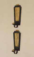 Pair Of Mid Century Swedish Brass and Wrought Iron Sconces with Bird Motifs