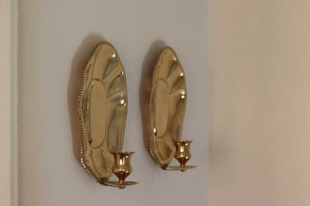 Pair Of Mid-Century Swedish Brass Sconces