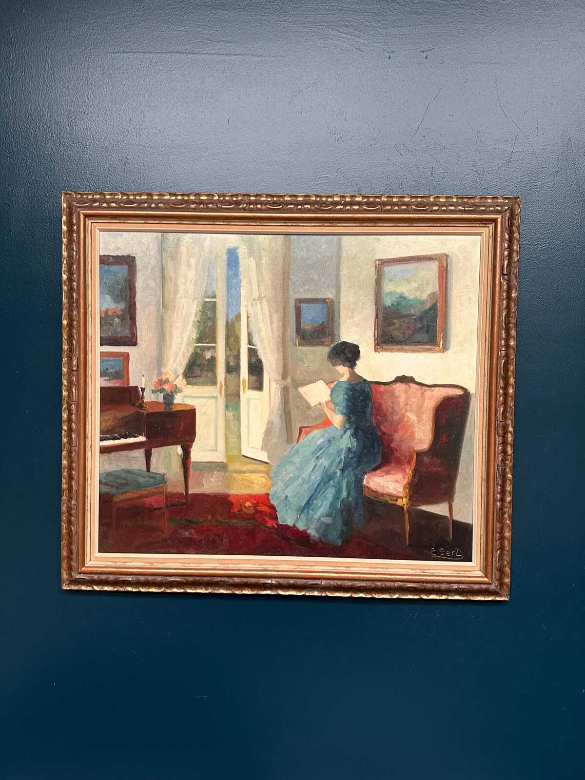 “Interior with Woman” by Edit Gert (1906–1983)
