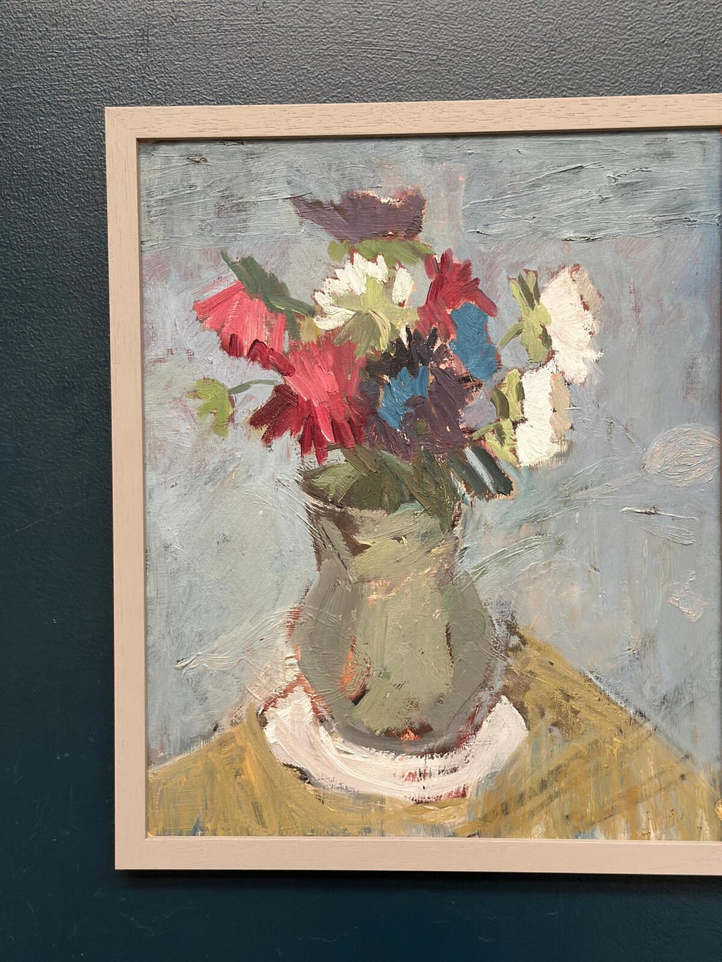 Flowers in Green Vase