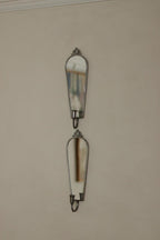 Pair of Mid Century Swedish Pewter Sconces with Mirror By Svenskt - Tenn