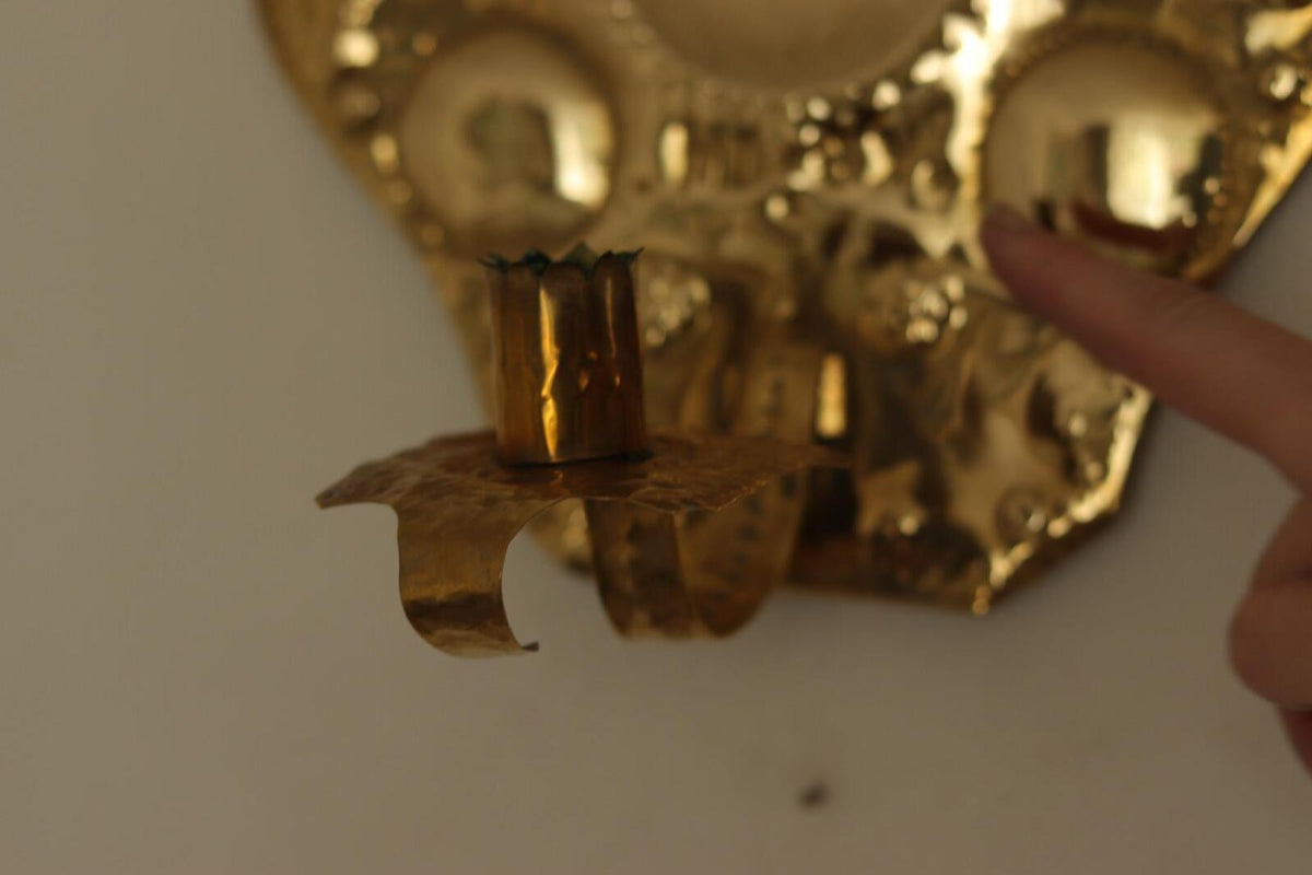 Baroque Style Mid-Century Brass Swedish Sconces
