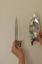 Pair of Mid Century Swedish Pewter Sconces with Mirror by Svenskt - Tenn