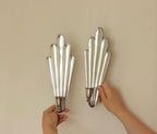1930's Pair Of Mid Century Swedish Grace Style Pewter Sconces by C.G. Hallberg, Stockholm