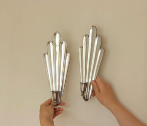 1930's Pair Of Mid Century Swedish Grace Style Pewter Sconces by C.G. Hallberg, Stockholm