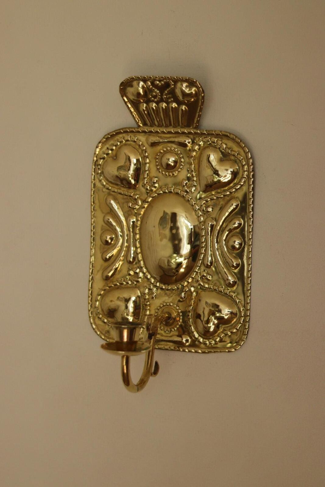 Pair Of Baroque Style Swedish Brass Sconces