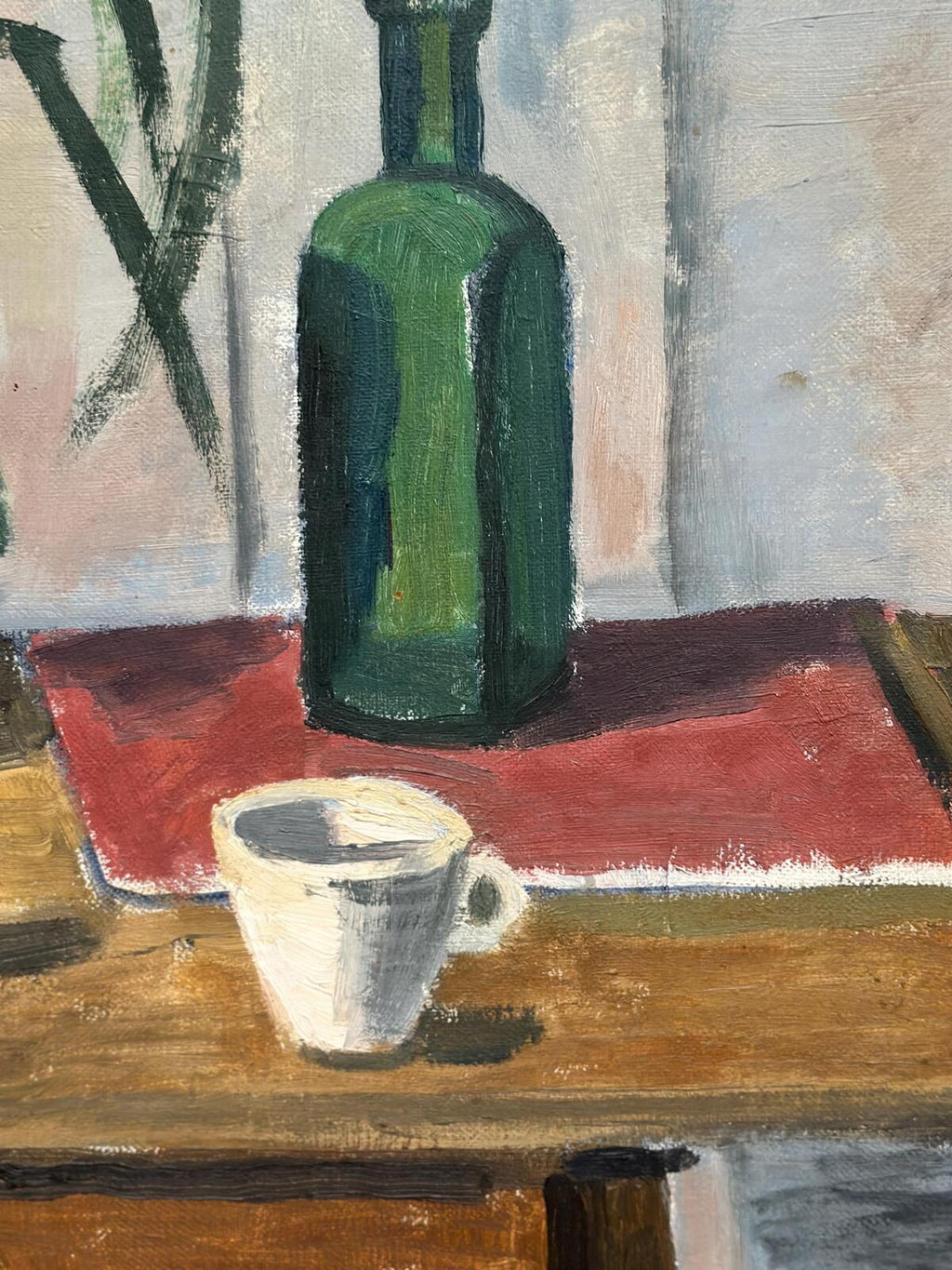 “Potted Plant and Green Bottle” by Åke Winnberg
