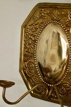 Pair of Mid-Century Swedish Brass Octagonal Double Arm Sconces