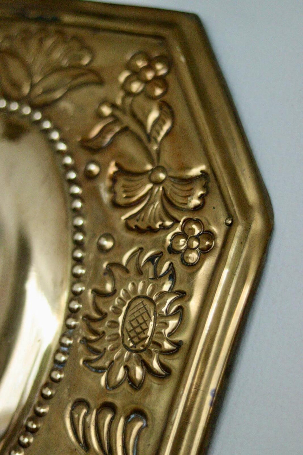 Pair of Mid-Century Swedish Brass Octagonal Double Arm Sconces