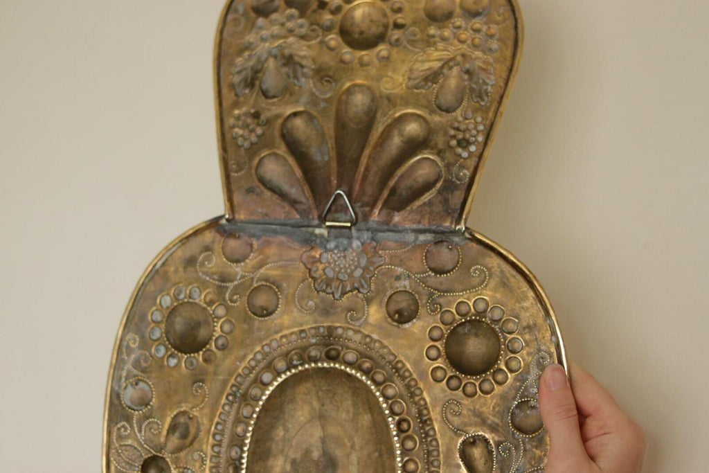 Pair Large baroque Style Mid Century Swedish Brass Sconces