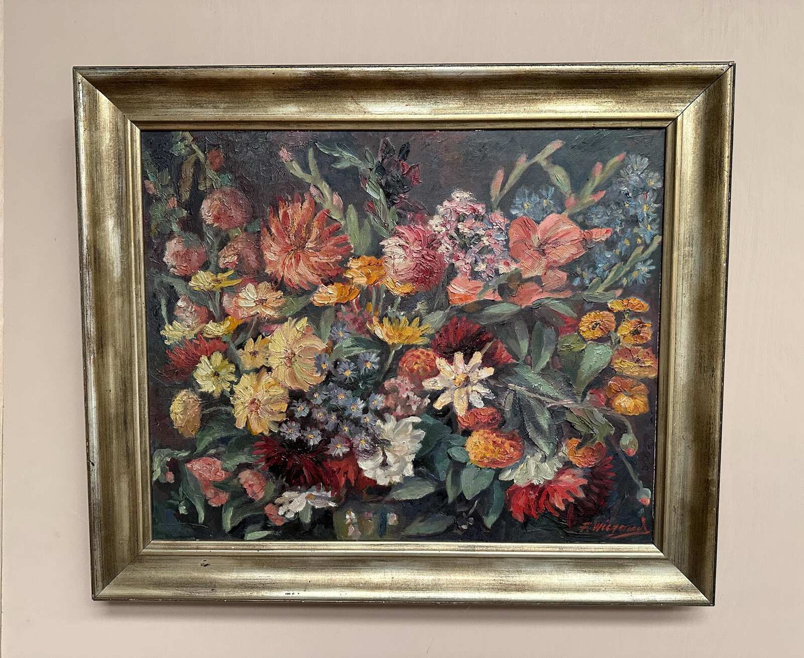 “Still Life with Flowers” by F. Wiegand