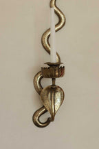 Pair of Egyptian Revival Style Engraved Brass Cobra Sconces