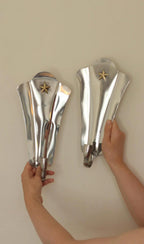 Pair Of Mid Century Swedish Pewter Sconces