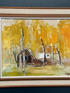 “Houses and Trees in Autumn ” by Pia H. Campbell