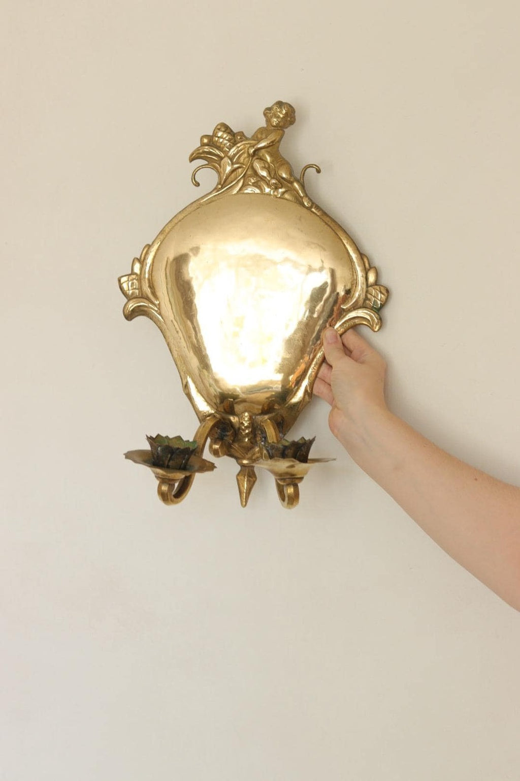 Pair Of Mid Century Swedish Brass Sconces